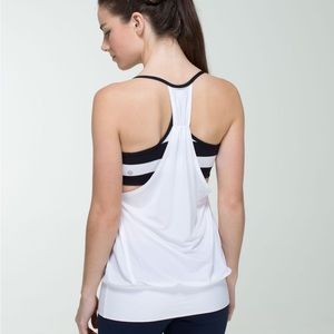 Black & White Striped Lululemon No Limits Tank